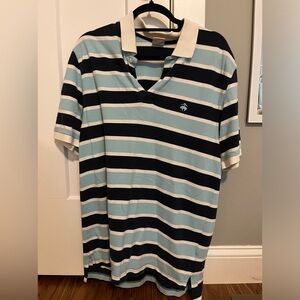 men’s brooks brothers blue stripped polo
